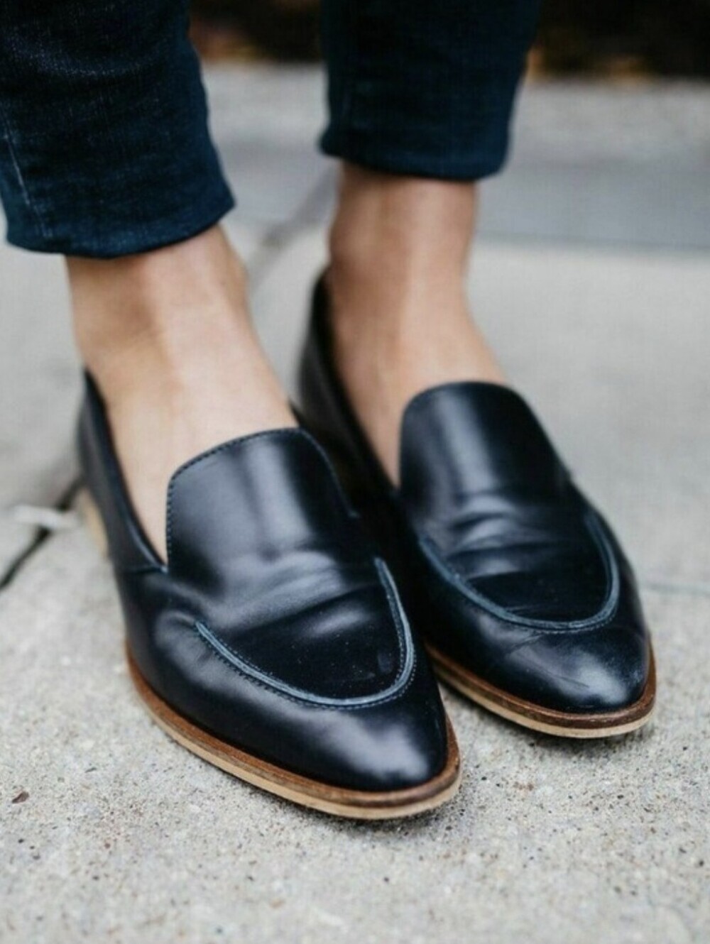 Everlane The Modern Loafer Black Italian Leather Sz.9.5 Pointed Toe Flats